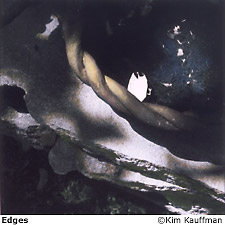 Fine art photo: b&w hand colored silver print titled Edges