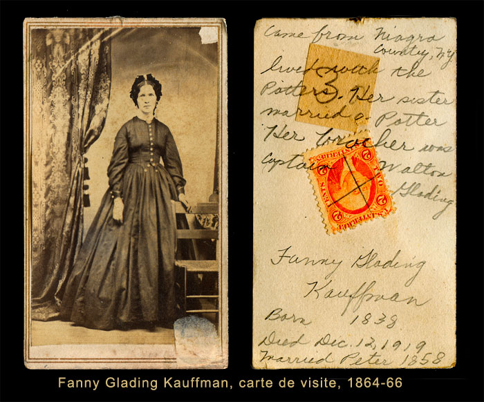 Fanny Kauffman CDV portrait front and back
